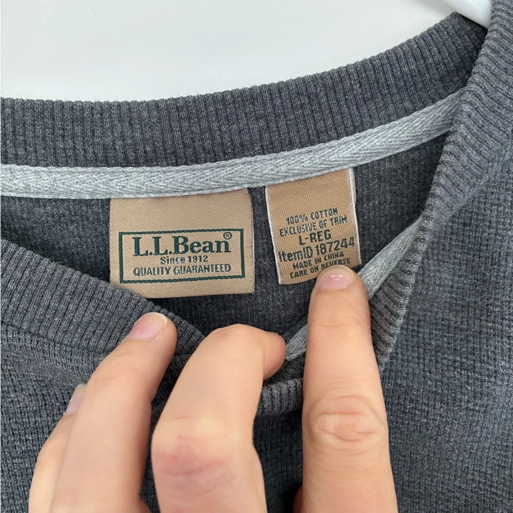 L.L. Bean Gray Long Sleeve Tee Men’s Large